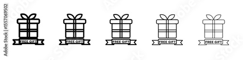 Free gift icon vector outline symbol or illustration