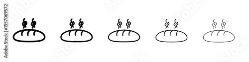 fresh bread icon vector outline symbol or illustration