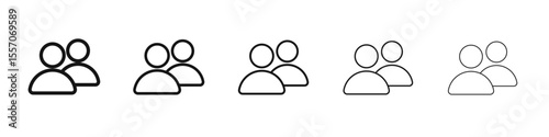 Friends icon vector outline symbol or illustration