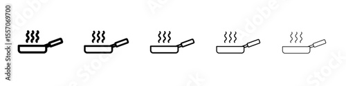 frying pan icon vector outline symbol or illustration