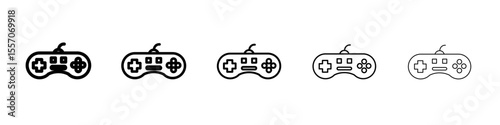 game console icon vector outline symbol or illustration