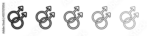 Gay icon vector outline symbol or illustration