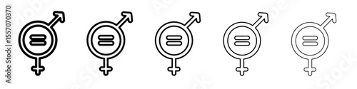 Gender equality icon vector outline symbol or illustration