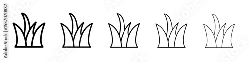 Grass icon vector outline symbol or illustration