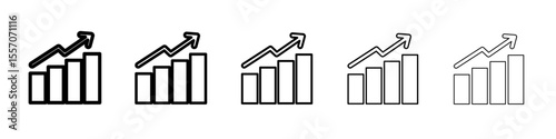 growth arrow bars icon vector outline symbol or illustration