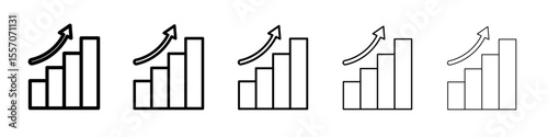 growth arrow bars icon vector outline symbol or illustration