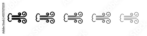 gust icon vector outline symbol or illustration