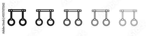 Gymnastic ring icon vector outline symbol or illustration