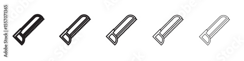 hacksaw icon vector outline symbol or illustration