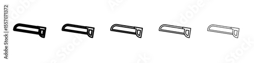 hacksaw icon vector outline symbol or illustration