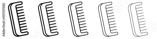 Hair comb icon vector outline symbol or illustration