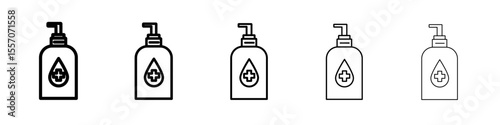 Hand sanitizer icon vector outline symbol or illustration