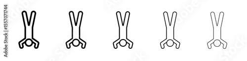handstand exercise icon vector outline symbol or illustration
