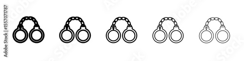 Handcuffs icon vector outline symbol or illustration