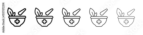 Herbal medicine icon vector outline symbol or illustration