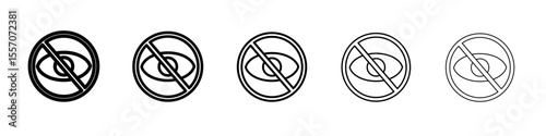 hide icon vector outline symbol or illustration