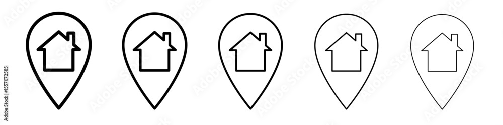 Obraz premium home location icoon vector outline symbol or illustration