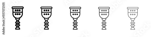 Holy chalice icon vector outline symbol or illustration