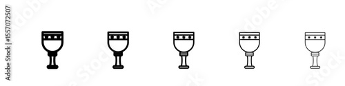 Holy chalice icon vector outline symbol or illustration