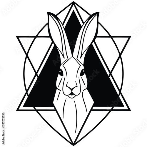  Geometric Rabbit Hare Vector Art - Abstract Animal Design