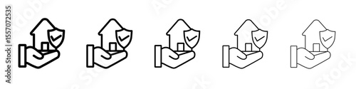 Home insurance icon vector outline symbol or illustration