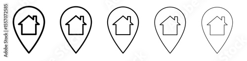 home location icoon vector outline symbol or illustration