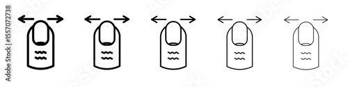 Horizontal swipe Flick Icon vector outline symbol or illustration