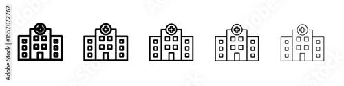 Hospital icon vector outline symbol or illustration