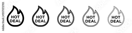Hot deal icon vector outline symbol or illustration