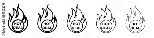 Hot deal icon vector outline symbol or illustration