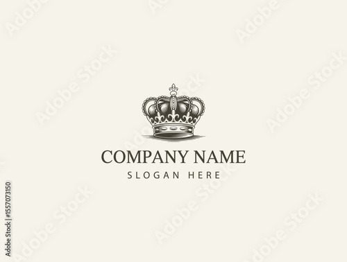 Elegant Black and White Crown Logo Design Royalty, Luxury, and Prestige
