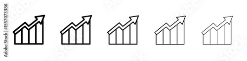 Increase chart icon vector outline symbol or illustration