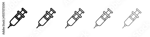 injection icon vector outline symbol or illustration