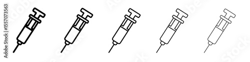 injection icon vector outline symbol or illustration