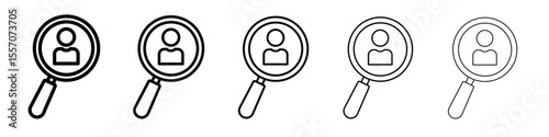 investigate icon vector outline symbol or illustration