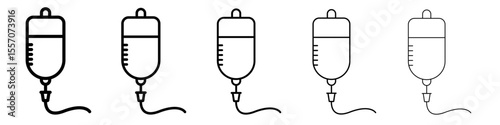 IV bag icon vector outline symbol or illustration