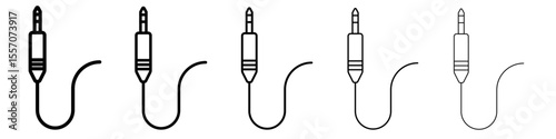 Jack cable icon vector outline symbol or illustration