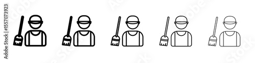 Janitor icon vector outline symbol or illustration