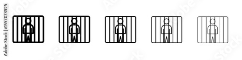 jail criminal prisioner icon vector outline symbol or illustration