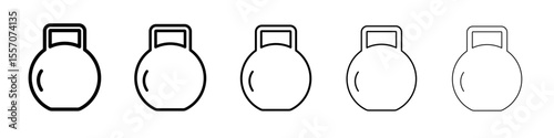Kettlebell icon vector outline symbol or illustration