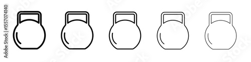 kettlebell icon vector outline symbol or illustration