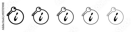 key information icon vector outline symbol or illustration