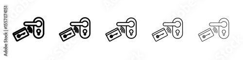 Keycard access icon vector outline symbol or illustration