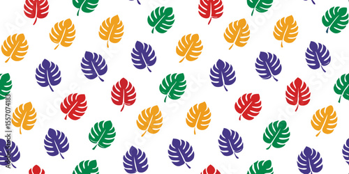 Tropical Leaf Pattern: An intricate design showcasing a repetitive pattern of colorful tropical leaves, evoking a sense of vibrant nature, freshness, and artistic flair.