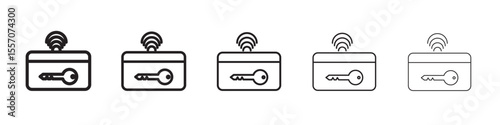 Keycard access icon vector outline symbol or illustration