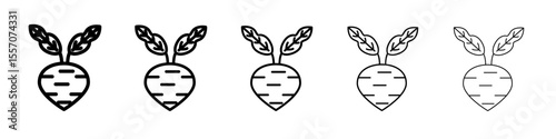 kohlrabi icon vector outline symbol or illustration