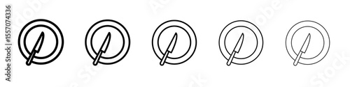 knife icon vector outline symbol or illustration