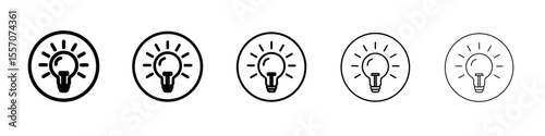 Lamp icon vector outline symbol or illustration