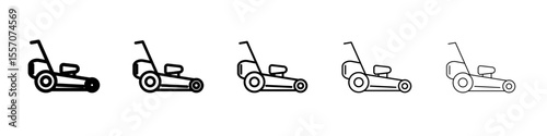 Lawn mower icon vector outline symbol or illustration