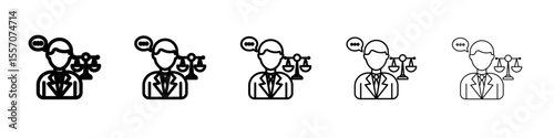 Legal advice icon vector outline symbol or illustration